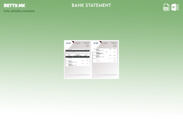 Модерен стил Шаблон за збор страници за изводи од банка во Катар QNB